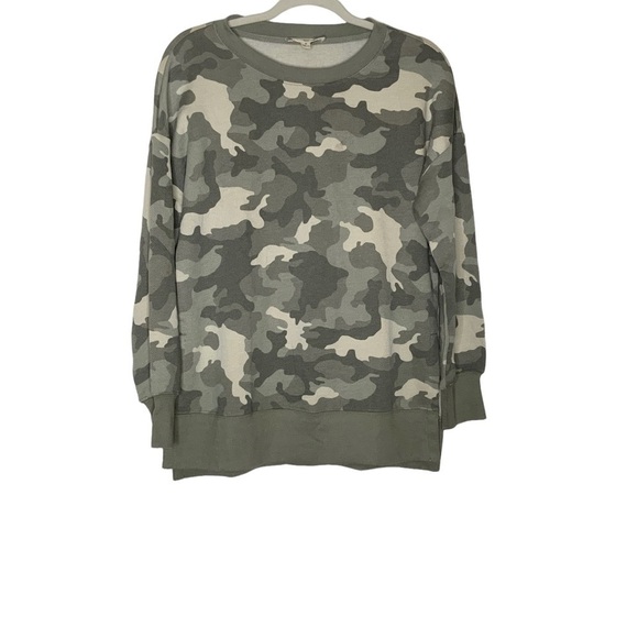HIPPIE Rose Camo sweatshirt with side split. Long sleeves. Size M - Picture 3 of 8